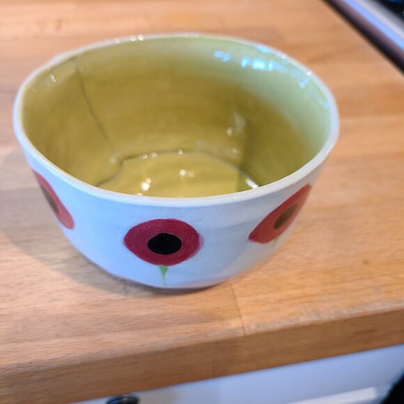 Pottery bowl with poppies - Picture 7 of 7